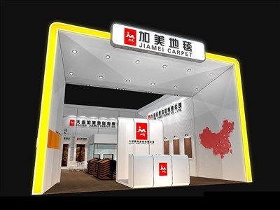 140平米展臺設計制作：二面開口/現(xiàn)代/木質結構/白色，為紡織展展商而作（免費使用）