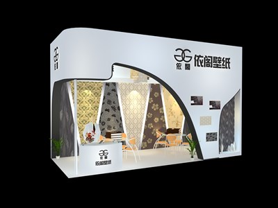 21平米展臺設(shè)計制作：二面開口/現(xiàn)代/木質(zhì)結(jié)構(gòu)/白色，為建材展展商而作（免費(fèi)使用）