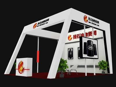 42平米展臺設(shè)計制作：三面開口/現(xiàn)代/木質(zhì)結(jié)構(gòu)/黑色，為能源展展商而作（免費使用）
