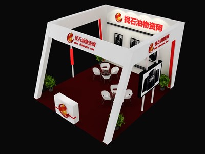 42平米展臺設(shè)計制作：三面開口/現(xiàn)代/木質(zhì)結(jié)構(gòu)/黑色，為能源展展商而作（免費使用）