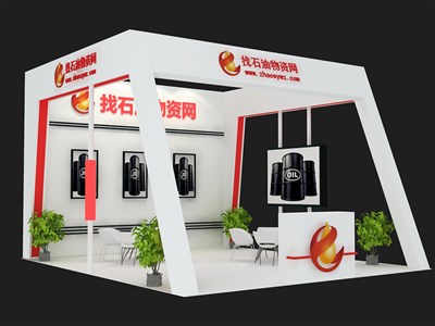 42平米展臺設(shè)計(jì)制作：三面開口/現(xiàn)代/木質(zhì)結(jié)構(gòu)/白色，為能源展展商而作（免費(fèi)使用）