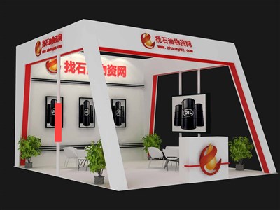 42平米展臺設計制作：三面開口/現(xiàn)代/木質(zhì)結(jié)構(gòu)/白色，為能源展展商而作（免費使用）