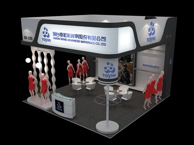 36平米展臺設計制作：三面開口/現(xiàn)代/木質(zhì)結構/白色，為服裝展展商而作（免費使用）