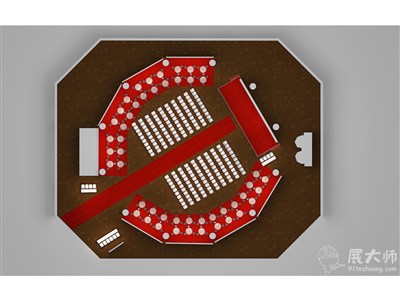 300平米展廳設(shè)計(jì)制作：現(xiàn)代/紅色，產(chǎn)品類(lèi)展廳-同程光大（免費(fèi)使用）