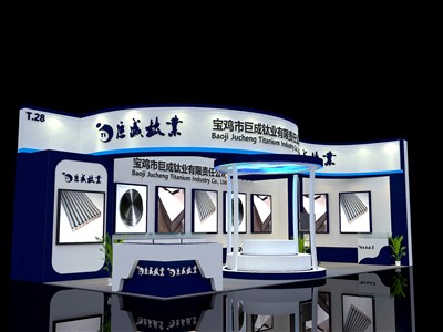 36平米展臺設(shè)計制作：四面開口/現(xiàn)代/木質(zhì)結(jié)構(gòu)/藍(lán)色，為能源展展商而作（免費使用）